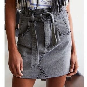 Free People East of eden paperbag waist denim mini skirt size 25
